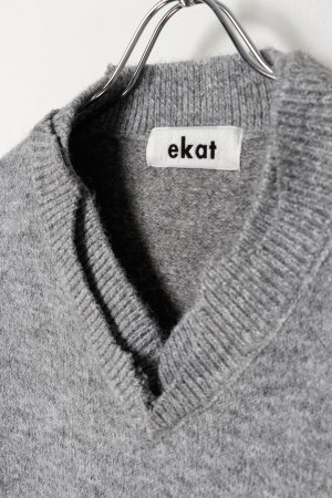 画像5: ekat エカット(UNISEX) DAMAGE V NECK KNIT{-BEA}