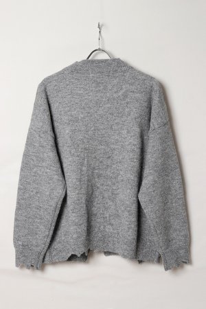 画像6: ekat エカット(UNISEX) DAMAGE V NECK KNIT{-BEA}