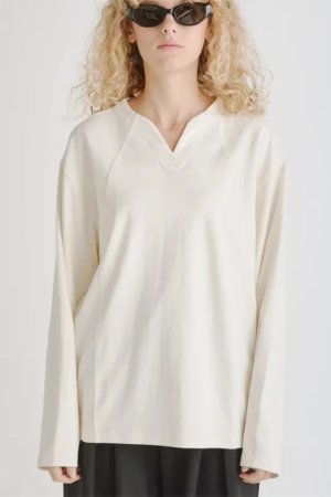 画像1: ekat エカット(UNISEX) 3D PATTERN U NECK TOPS{-BEA}