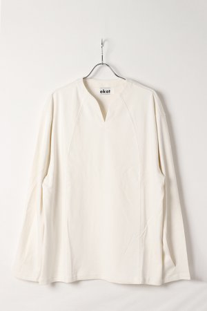 画像1: ekat エカット(UNISEX) 3D PATTERN U NECK TOPS{-BEA}