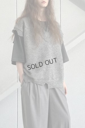 画像6: {SOLD}ekat エカット(UNISEX) DAMAGE LAYERED KNIT VEST{-BEA}