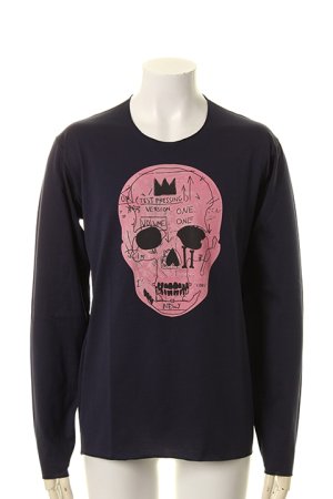 画像1: lucien pellat-finet ルシアン ペラフィネ PINK SKULL（F）LONG SLEEVE T－SHIRT{-AGA}