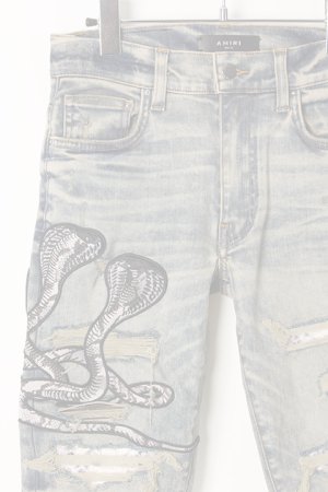 画像3:  {SOLD} AMIRI アミリ Snake Patch Jean {-AIA}  :F9M01105SD-IND 