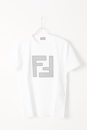画像1:   FENDI フェンディ T-SHIRT FF MESH LIGHT JERSEY {-AIS}  :FAF532A78M-WHT 
