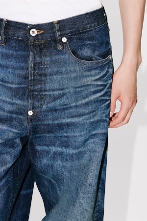 画像8: KENZO ケンゾー ターンアップ ワイド フィット ジーンズ ジャパニーズ デニム {-BEA}