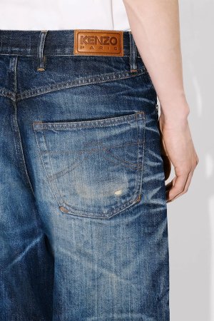 画像9: KENZO ケンゾー ターンアップ ワイド フィット ジーンズ ジャパニーズ デニム {-BEA}