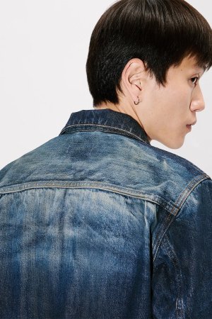 画像8: KENZO ケンゾー スリム プリーツ トラッカー ジャケット ジャパニーズ デニム{-BEA}