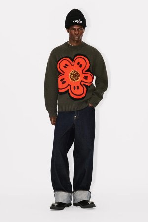 画像5: KENZO ケンゾー Kenzo x Futura 2000' エンブロイダリー ニット ウール ジャンパー{-BEA}