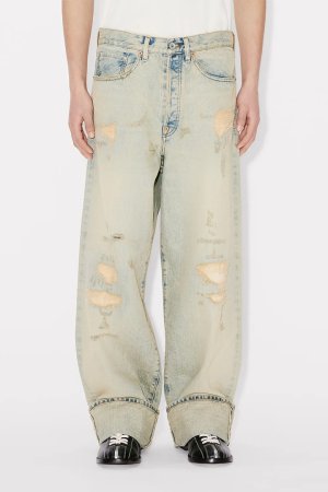 画像2: KENZO ケンゾー ターンアップ ワイド フィット ジーンズ イン ジャパニーズ デニム{-BFS}