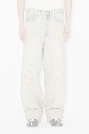画像2:   KENZO ケンゾー ターンアップ ワイド フィット ジーンズ イン ジャパニーズ デニム {-BFS}  :FG55DP4246Q8-DB 