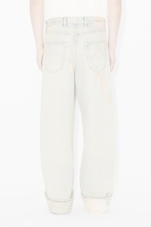 画像3:   KENZO ケンゾー ターンアップ ワイド フィット ジーンズ イン ジャパニーズ デニム {-BFS}  :FG55DP4246Q8-DB 