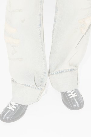 画像6:   KENZO ケンゾー ターンアップ ワイド フィット ジーンズ イン ジャパニーズ デニム {-BFS}  :FG55DP4246Q8-DB 