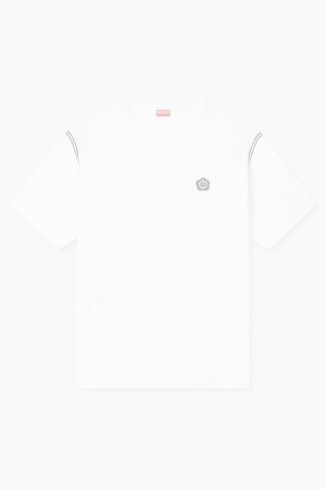画像1:   KENZO ケンゾー Boke Flower 2.0' エンブロイダリー Tシャツ イン コットン {-BFS}  :FG55TS5084SK-01-L 