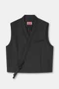 KENZO ケンゾー Kimono gilet in virgin wool and silk{-BFS}