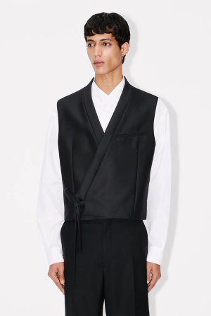 画像3: KENZO ケンゾー Kimono gilet in virgin wool and silk{-BFS}