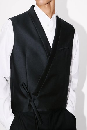 画像6: KENZO ケンゾー Kimono gilet in virgin wool and silk{-BFS}