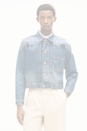 画像2: KENZO ケンゾー KENZO Wildflower' クロップド プリーツ トラッカー ジャケット イン ジャパニーズ デニム{-BFA}