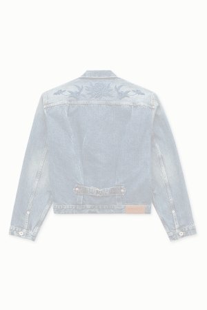画像8: KENZO ケンゾー KENZO Wildflower' クロップド プリーツ トラッカー ジャケット イン ジャパニーズ デニム{-BFA}
