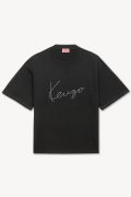 KENZO ケンゾー KENZO Signature' エンブロイダリー Tシャツ イン メリノ ウール{FG65T08073LB-BFA}