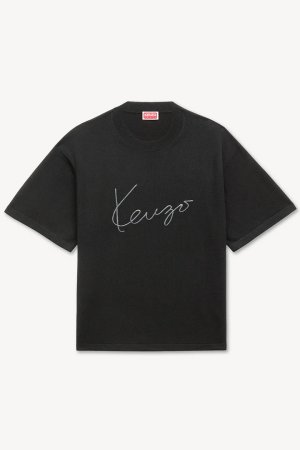 画像1: KENZO ケンゾー KENZO Signature' エンブロイダリー Tシャツ イン メリノ ウール{-BFA}