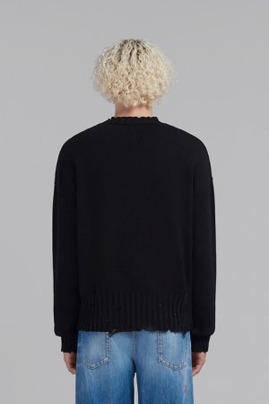 画像2: MARNI マルニ ツイスト クルーネック セーター{GCMG0210A0UFC65200N99-BDS}