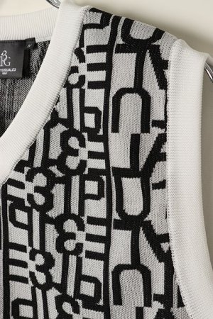 画像3: 1PIU1UGUALE3 GOLF×S.KATAYAMA （片山晋呉プロ モデル）V-NECK BIG LOGO KNIT VEST{GRK020-POE207-10-BAA}