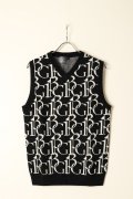 1PIU1UGUALE3 GOLF ウノピゥウノウグァーレトレ ゴルフ KNIT VEST 113G FULL LOGO {-BBA}