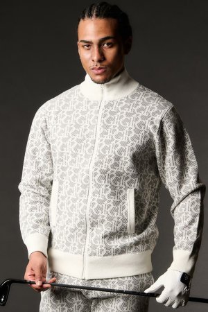 画像1: 1PIU1UGUALE3 GOLF ウノピゥウノウグァーレトレ ゴルフ KNIT TRACK JACKET{-BEA}