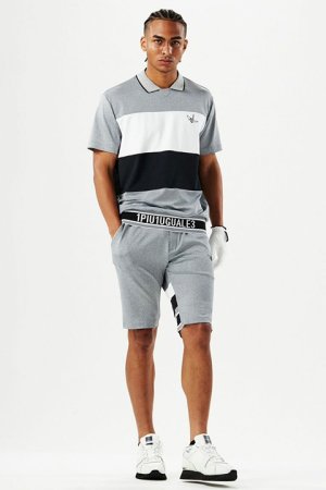 画像2: 【 ポイント10倍 】【24SS新作】 1PIU1UGUALE3 GOLF ウノピゥウノウグァーレトレ ゴルフ S/S POLO SPORTS BORDER{-BDS}