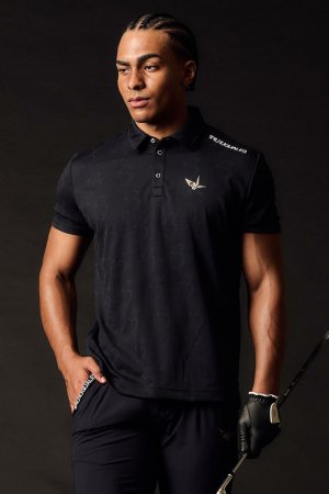 画像1: 1PIU1UGUALE3 GOLF ウノピゥウノウグァーレトレ ゴルフ JACQUARD POLO{-BFS}