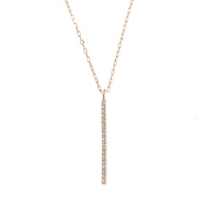 画像1: Hirotaka ヒロタカ Vertical Diamond Bar Necklace(Yellow Gold){-BJS}