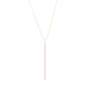画像1:  {SOLD} Hirotaka ヒロタカ Vertical Diamond Bar Necklace(Yellow Gold){-BJS}
