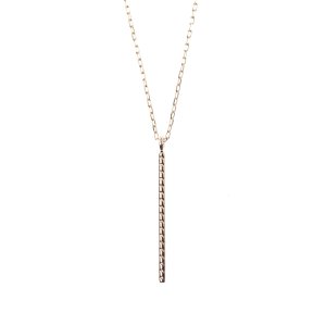 画像2: Hirotaka ヒロタカ Vertical Diamond Bar Necklace(Yellow Gold){-BJS}