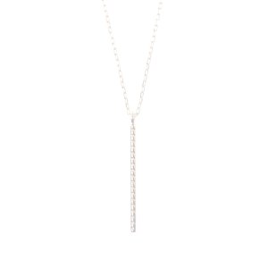 画像2:  {SOLD} Hirotaka ヒロタカ Vertical Diamond Bar Necklace(Yellow Gold){-BJS}