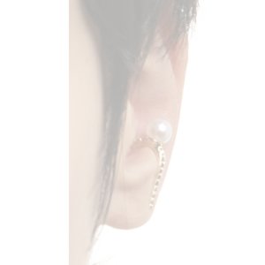 画像3:  {SOLD} Hirotaka ヒロタカ Diamond & Pearl Inner Hook Pierce(Yellow Gold){-BJS}