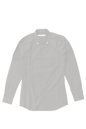 画像1:   GIVENCHY ジバンシィ SILVER STARS ON COLLAR SLIM FIT SHIRT {GV-201706-02-BLK-AGS}  :GV20170602-BLK-37 
