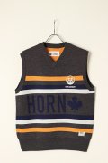 【 50%OFF セール｜36,300円→18,150円】 HORN GARMENT ホーンガーメント Maple Score Knit Vest{HCM-1C-AB04-CCL-BAA}