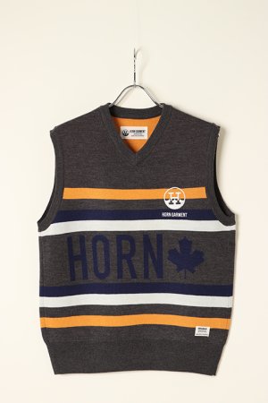 画像1: 【 50%OFF セール｜36,300円→18,150円】 HORN GARMENT ホーンガーメント Maple Score Knit Vest{HCM-1C-AB04-CCL-BAA}