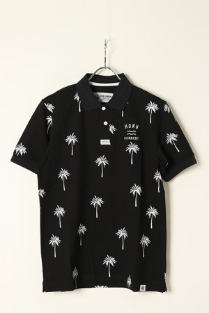 画像1: HORN GARMENT ホーンガーメント Palm City Polo | MEN{HCM-2A-AP18-BLK-BBS}