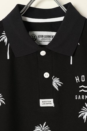 画像2: HORN GARMENT ホーンガーメント Palm City Polo | MEN{HCM-2A-AP18-BLK-BBS}