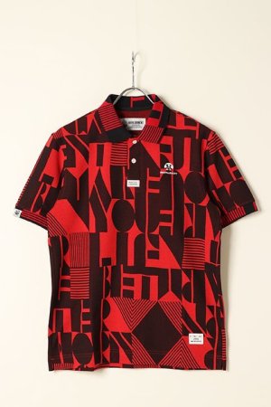 画像1: 【 50%OFF セール｜26,400円→13,200円】 HORN GARMENT ホーンガーメント Dialogue Jaquard Polo{HCM-2C-AP03-RED-BBA}