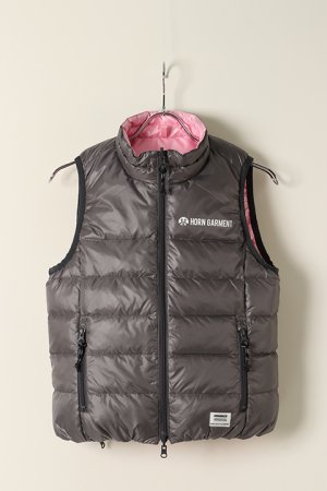 画像1: 【 50%OFF セール｜48,400円→24,200円】 HORN GARMENT ホーンガーメント DOWN VEST（リバーシブル）{HCW-1C-AD08-CCL/PNK-BAA}