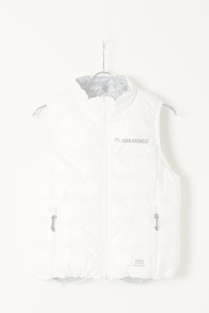 画像1:   HORN GARMENT ホーンガーメント DOWN VEST（リバーシブル）{HCW-1C-AD08-WHT/LGRY-BAA}