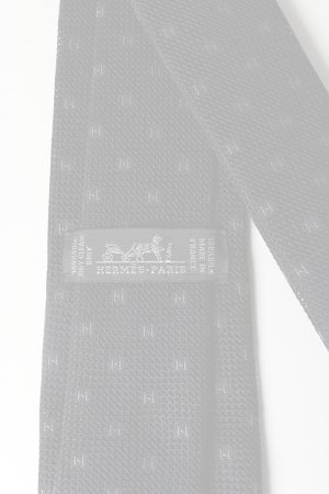 画像4:   HERMES エルメス シルクツイルタイ 7cm 《グルナディーヌH》 {-BES}  :HM202501-04-BLK-F 