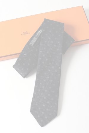 画像5:   HERMES エルメス シルクツイルタイ 7cm 《グルナディーヌH》 {-BES}  :HM202501-04-BLK-F 