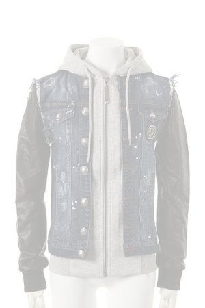 画像1:   PHILIPP PLEIN HOMME フィリッププレインオム denim jacket "how strong"{-AEA}
