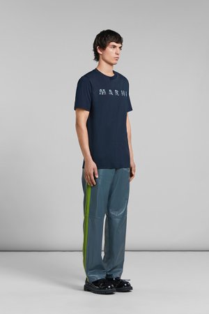 画像4: 【 30%OFF セール59,400円→41,580円】 MARNI マルニ オーガニックコットン製Tシャツ、Marniプリント入り{HUMU0198PQUSCW21FLB99-BDS}