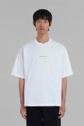 【24SS新作】MARNI マルニ ロゴ入りオーガニックコットン Tシャツ(ボクシーフィット){HUMU0223P1USCS87LOW01-BDS}