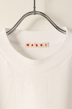 画像6: 【 30%OFF セール49,500円→34,650円】 MARNI マルニ ロゴ入りオーガニックコットン Tシャツ(ボクシーフィット){HUMU0223P1USCS87LOW01-BDS}