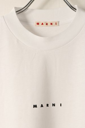 画像7: 【 30%OFF セール49,500円→34,650円】 MARNI マルニ ロゴ入りオーガニックコットン Tシャツ(ボクシーフィット){HUMU0223P1USCS87LOW01-BDS}